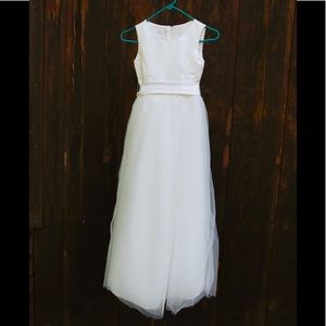 David’s Bridal White Girls Formal Dress